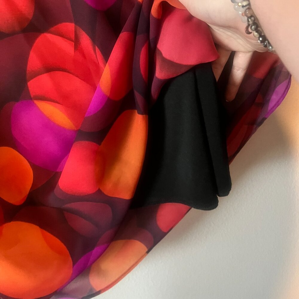 Krizia d. 100% Polyester Made in the USA Midi Skirt Colorful Circles Size Small - Picture 7 of 8